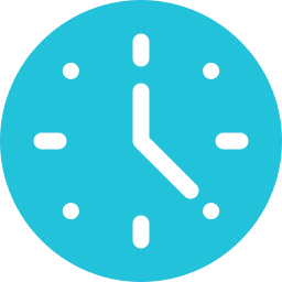 A blue clock icon